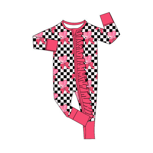LR2651 Christmas bow western  girl boy summer romper 20250 preorder
