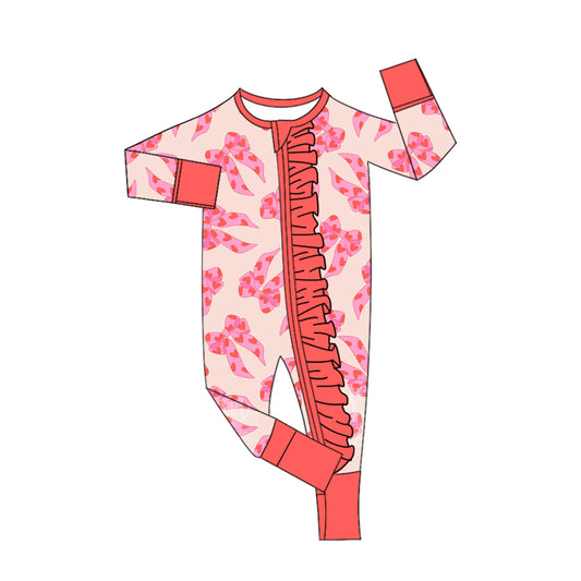 LR2652 Christmas bow western  girl boy summer romper 20250 preorder
