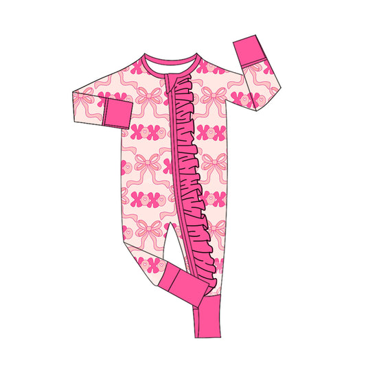 LR2653 Christmas bow western  girl boy summer romper 20250 preorder