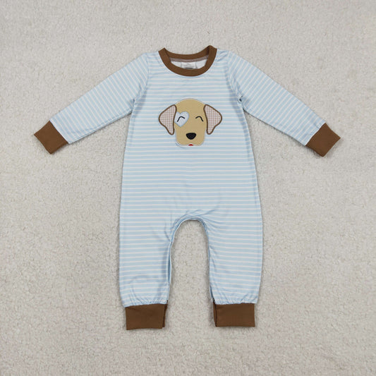 LR2659 Embroidery western dog girl boy summer romper 202512 RTS