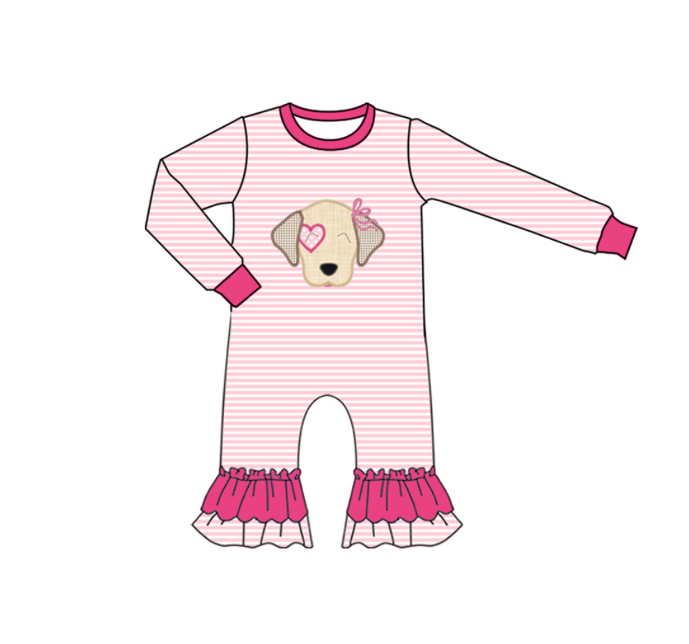 LR2660  western dog girl summer romper 202509 preorder