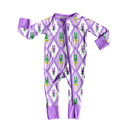 LR2667 Mardi Gras  girl summer romper 202509 preorder