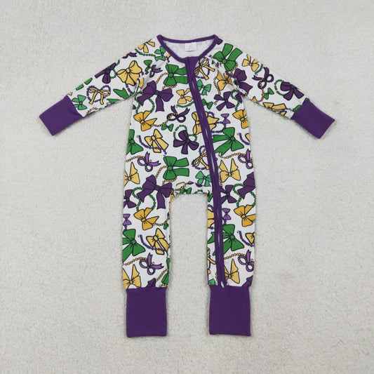 LR2678 Mardi GRAS girl romper 202510 RTS