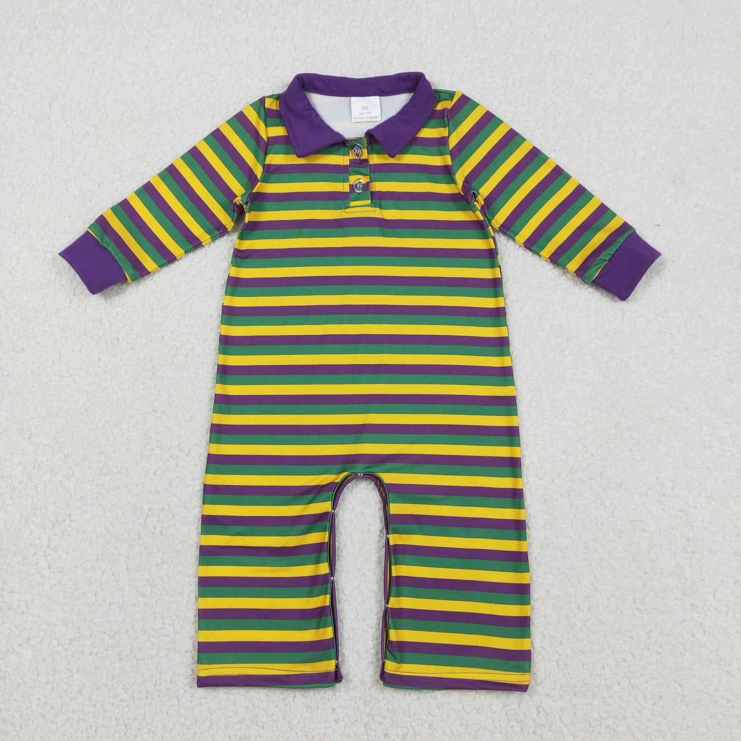 LR2679 Mardi Gras girl romper 202510 RTS