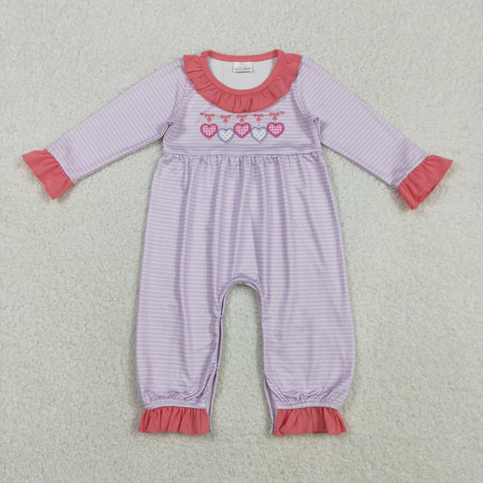 LR2706 Embroidery love bow girl summer romper 202511 RTS