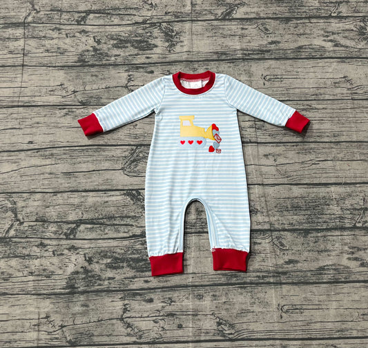 LR2708 tractor love  Embroidery love bow girl summer romper 202509 preorder