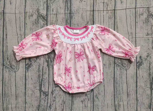 LR2771 bow embroidery western girl romper 202511 preorder sibling