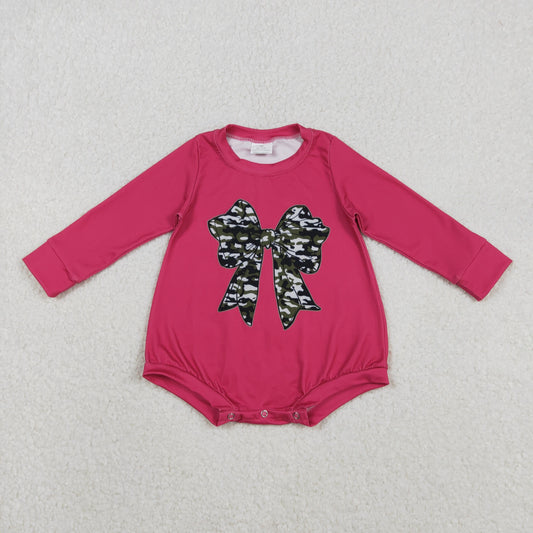 LR2776 bow hot pink western girl romper 202511 RTS sibling
