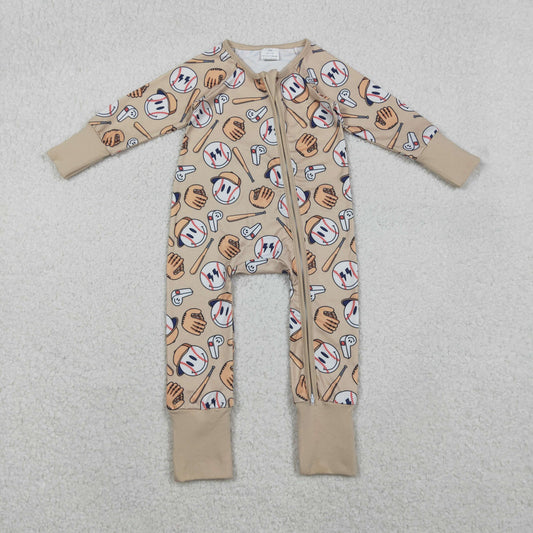 LR2816 Baseball smile  boy camo romper 202512 RTS