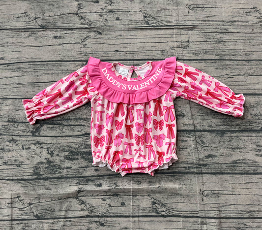 LR2842-smocked  daddy‘s valentina bow girl camo romper 202511 preorder