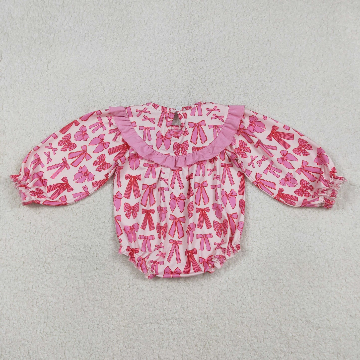 LR2842-smocked  daddy‘s valentina bow girl camo romper 202512 RTS