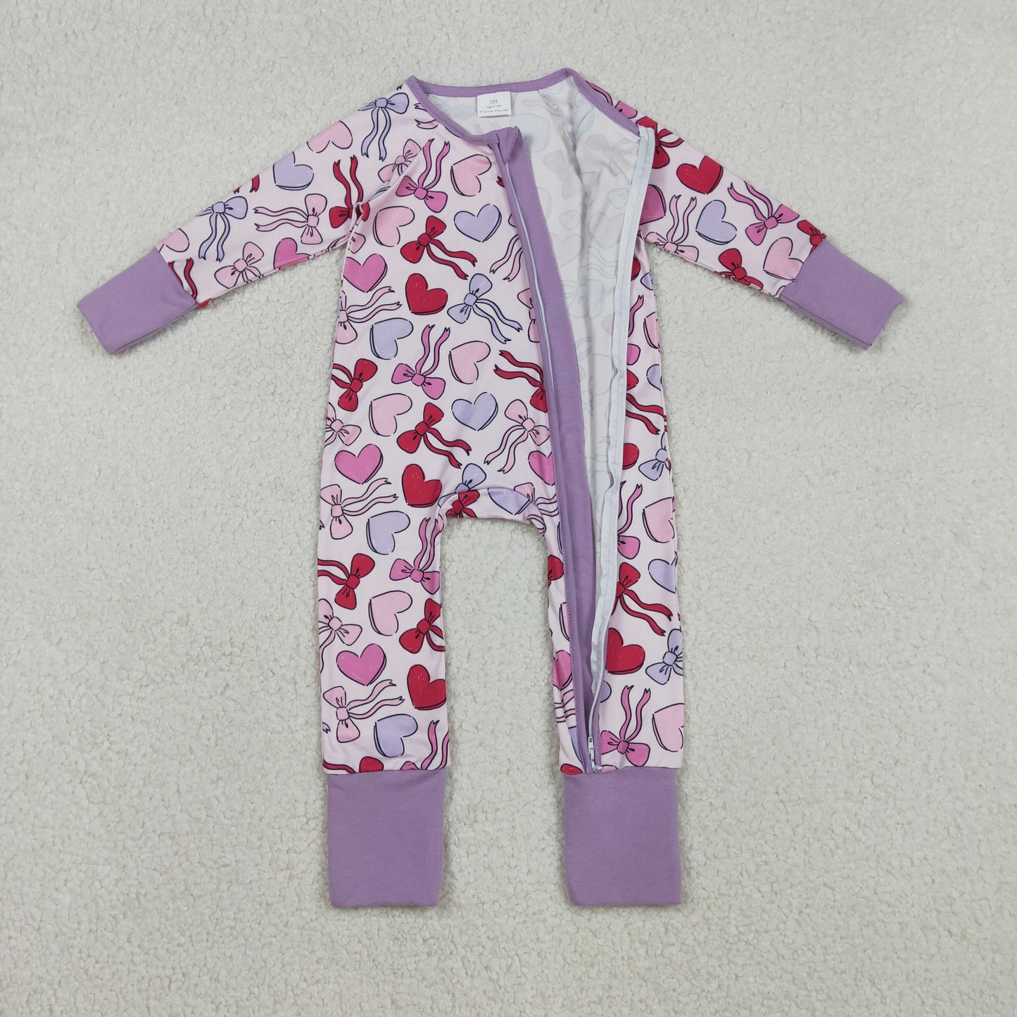LR2883 BOW love  girl romper 202511 RTS