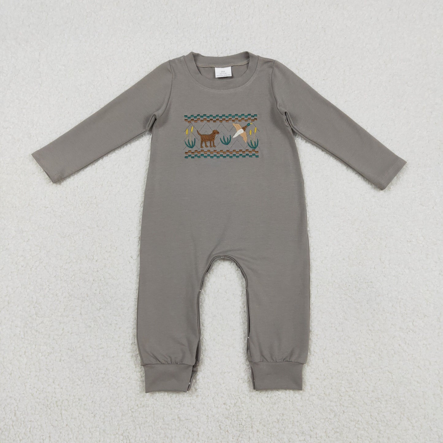 LR2909 embroidery dog duck girl romper 202601 RTS