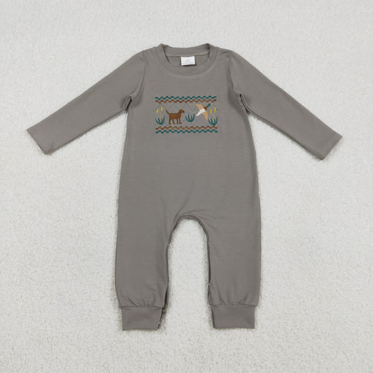LR2909 embroidery dog duck girl romper 202601 RTS
