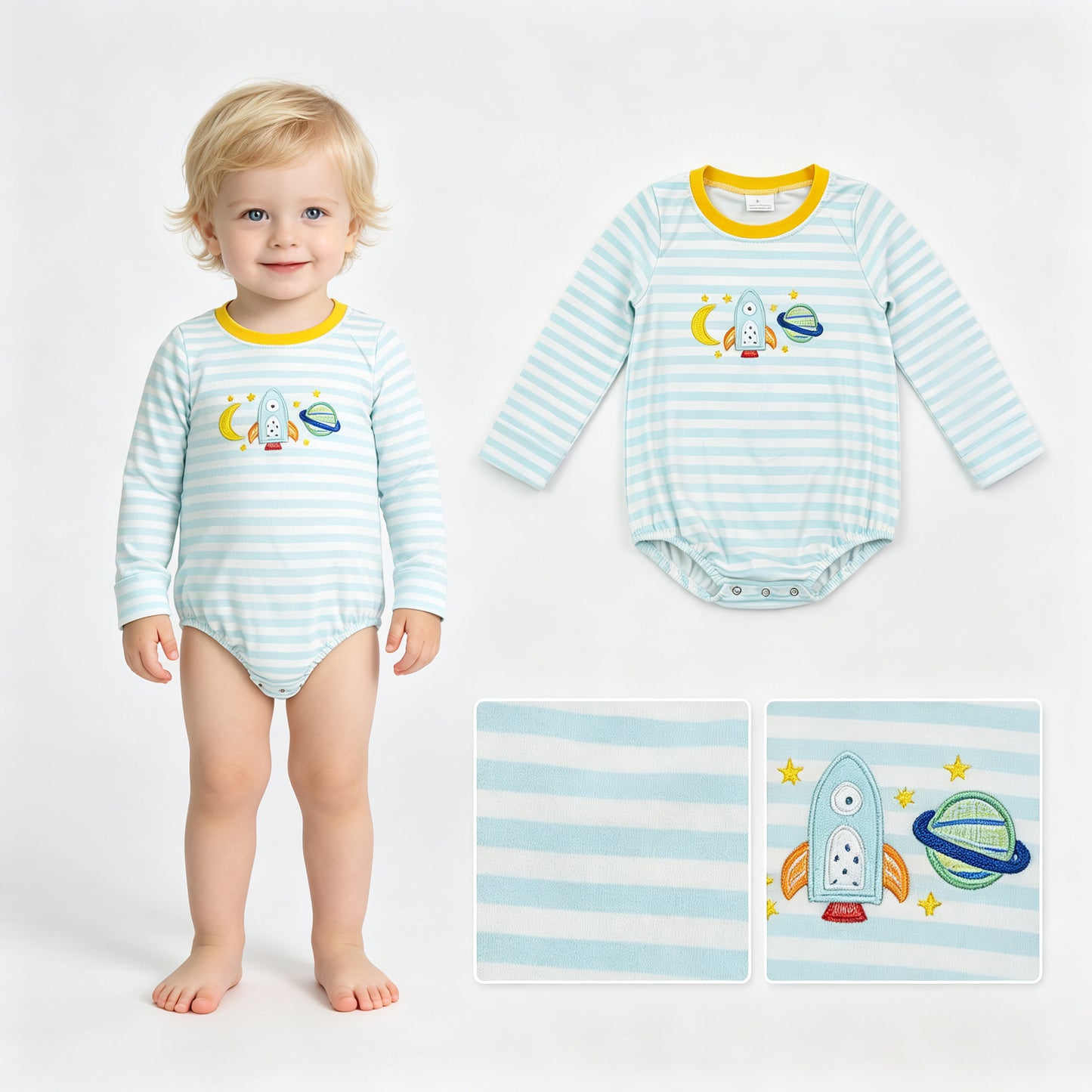 LR3063 Embroidery plane girl summer romper 202607  RTS