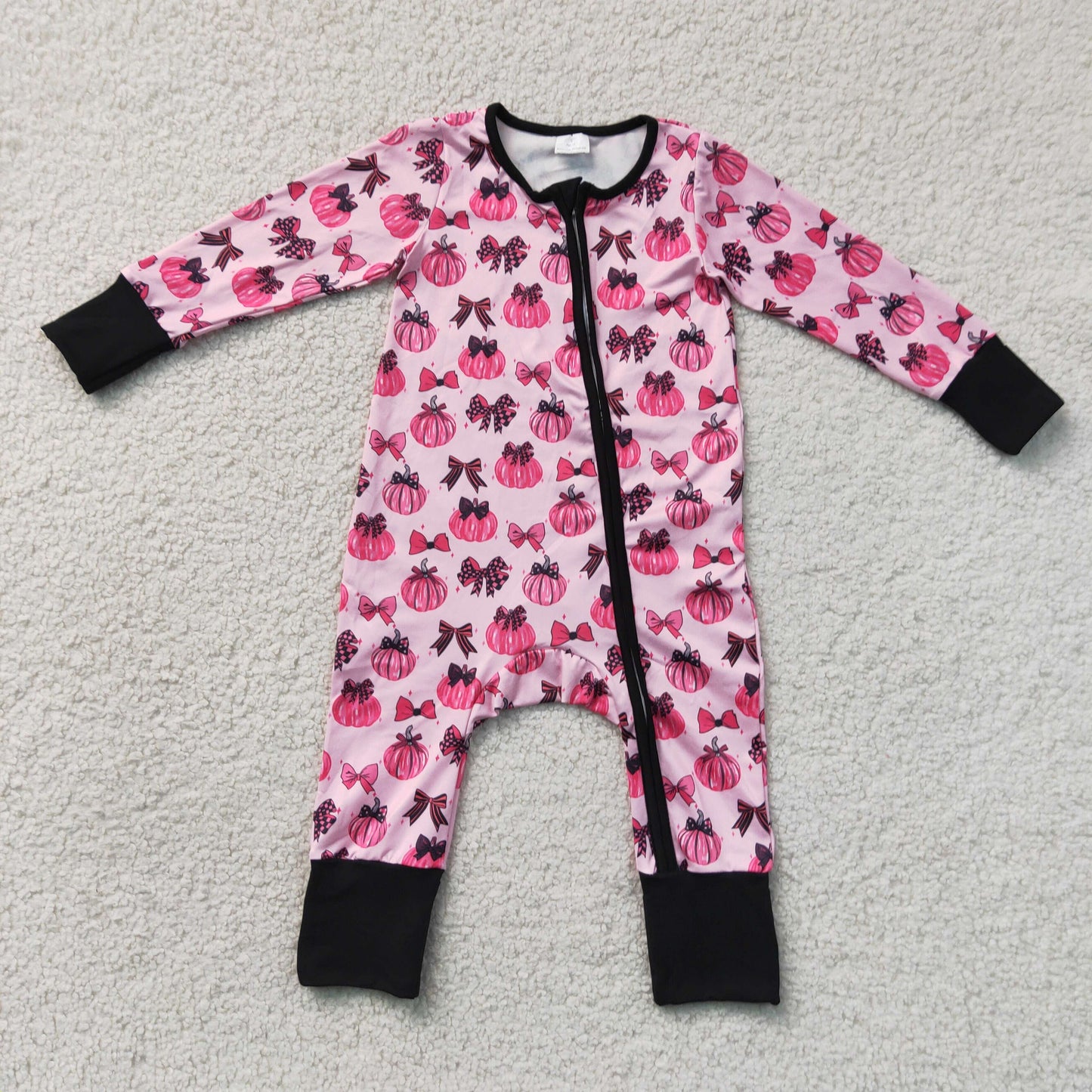 LR3069  Halloween pumpkin girl summer romper 202508 RTS