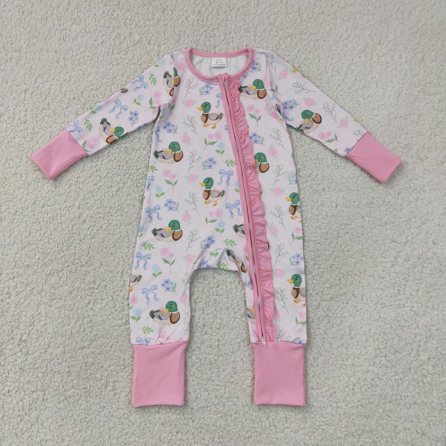 LR3071 duck pink girl summer romper 202607  RTS