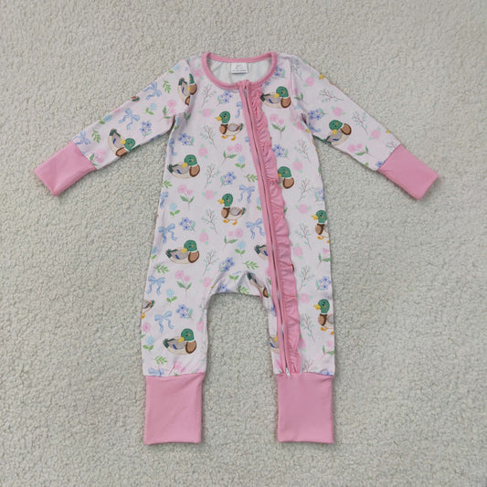 LR3071 duck pink girl summer romper 202607  RTS