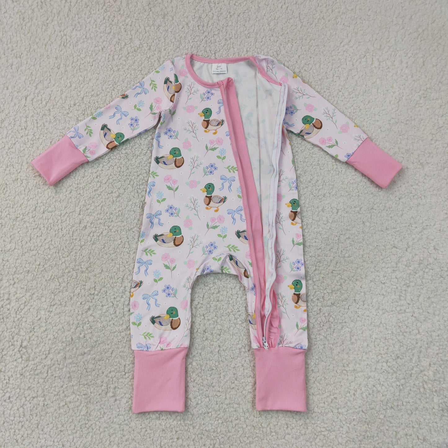 LR3071 duck pink girl summer romper 202607  RTS