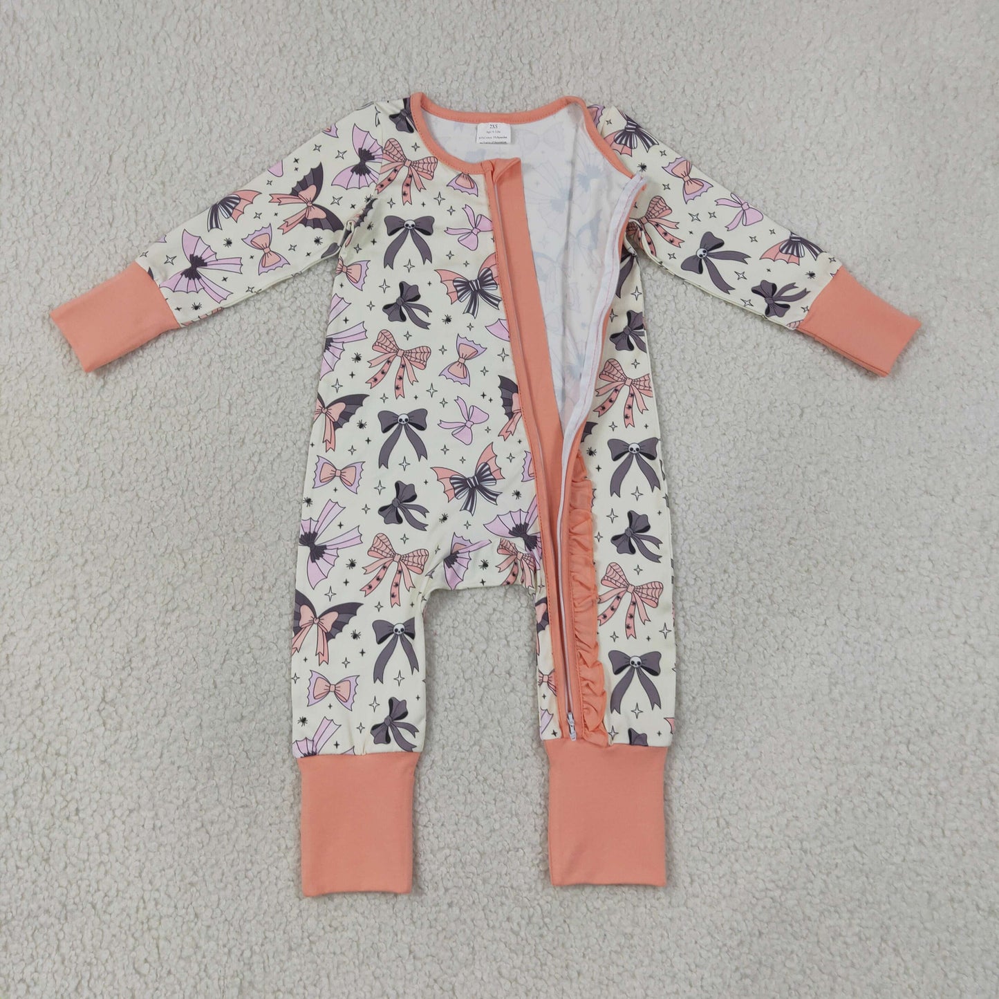 LR3078 bow girl summer romper 202607  RTS