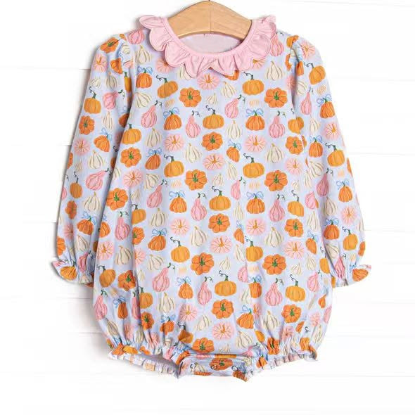 LR3098  pumpkin Halloween girl  romper 202619 preorder