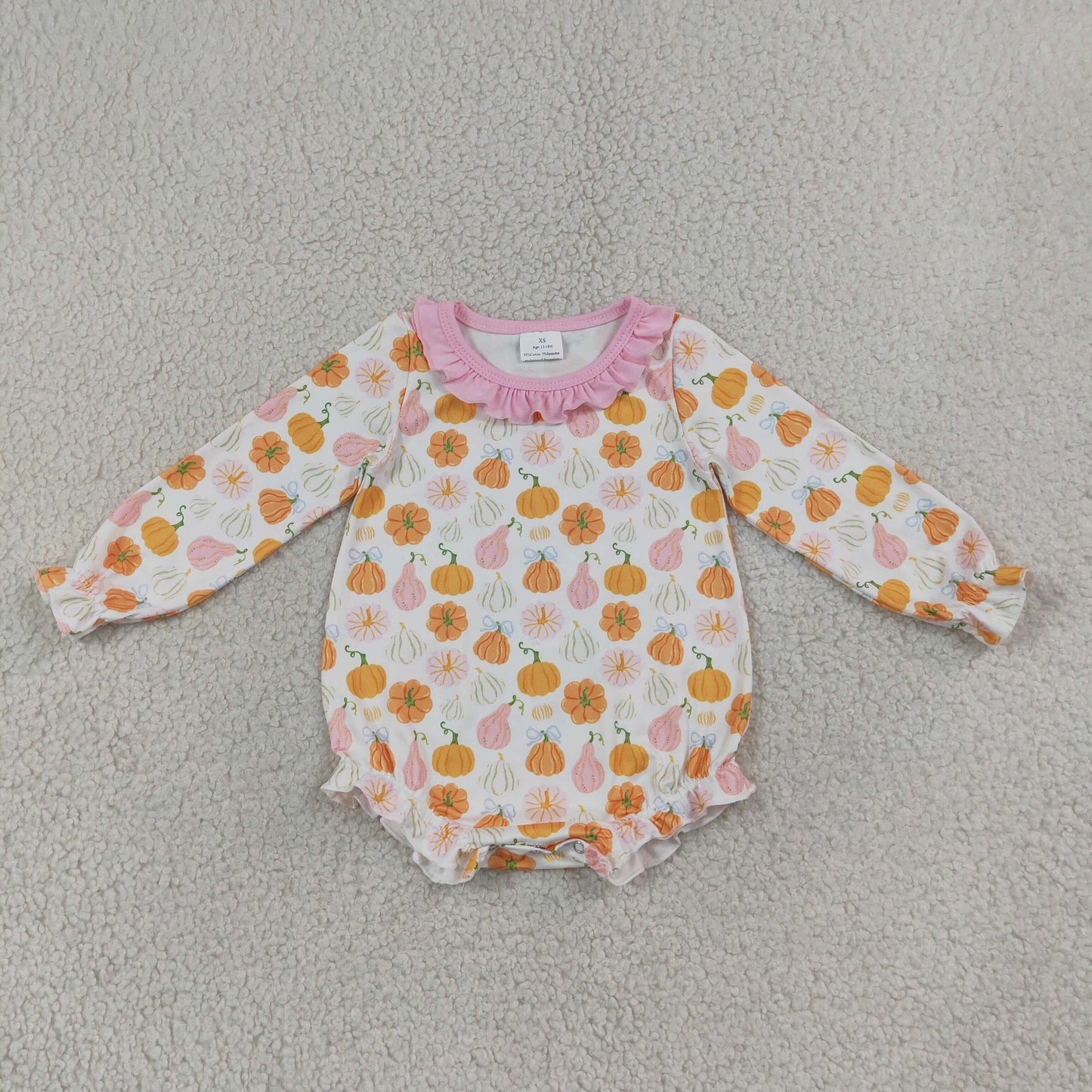 LR3098  pumpkin Halloween girl  romper 202608 RTS