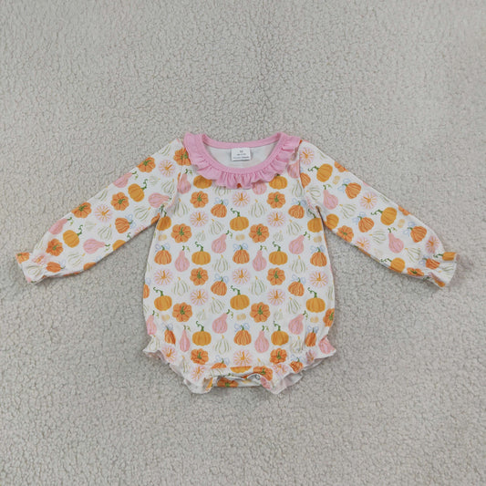 LR3098  pumpkin Halloween girl  romper 202608 RTS