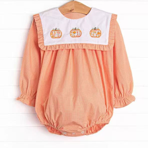 LR3101  pumpkin Halloween girl  romper 202619 preorder