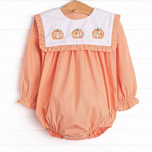 LR3101  pumpkin Halloween girl  romper 202619 preorder