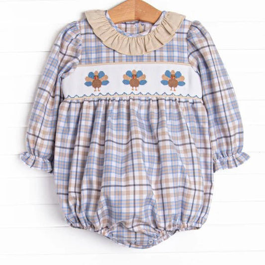 LR3103 Thanksgiving Turkey girl  romper 202619 preorder