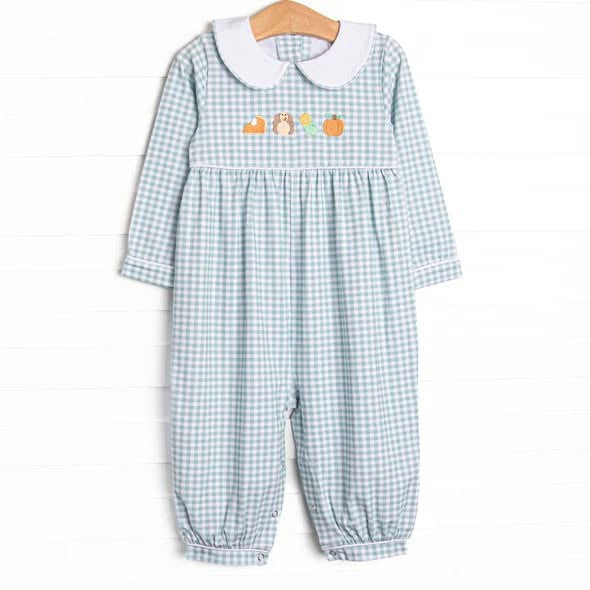 LR3105 Thanksgiving Turkey pumpkin girl  romper 202619 preorder