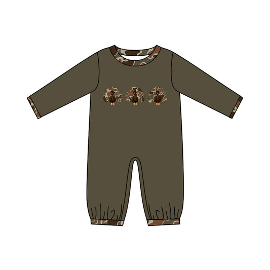 LR3108 Thanksgiving Turkey pumpkin girl  romper 202619 preorder