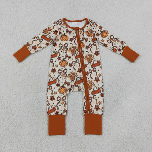 LR3119 Halloween bow pumpkin  boy romper 202608 RTS