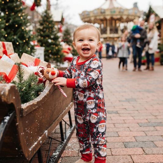 NO MOQ RTS LR3162 (2) Baby Boy Clothes Santa Candy Cane Allover Print Long Sleeve Jumpsuit 202609