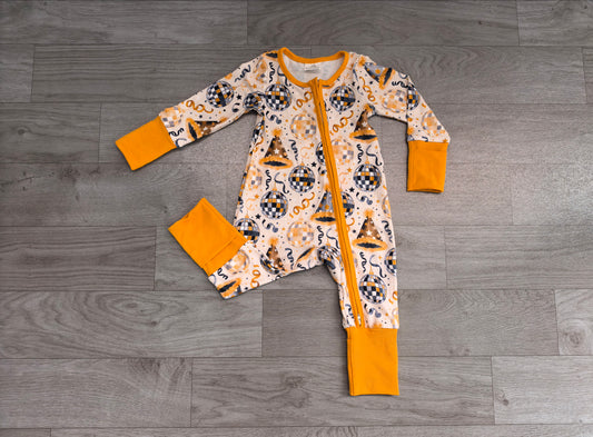 RTS LR3212 Fall Element Print Zip Up Long Sleeve Baby Romper 202608