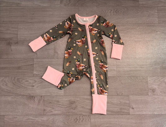 RTS LR3225 Animal Print Zip Up Long Sleeve Baby Romper 202608