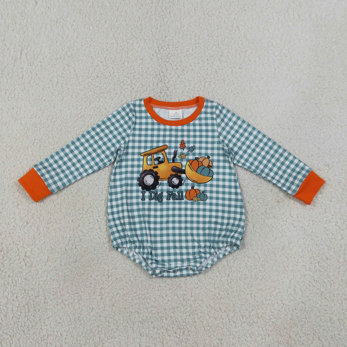 NO MOQ LR3237 Pumpkin BOY Pajamas Long Sleeve romper