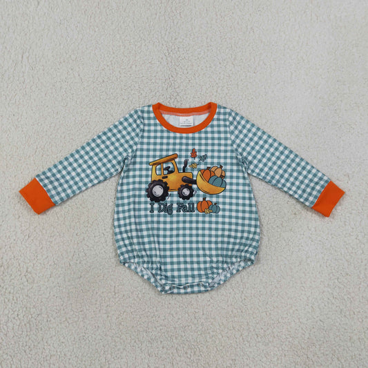 NO MOQ LR3237 Pumpkin BOY Pajamas Long Sleeve romper