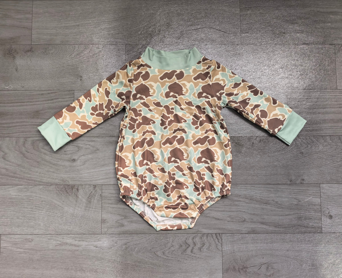 Sample-Real Pics LR3262 Baby Girl Clothes Light Leopard All Over Print Long Sleeve Footed Sleeper Romper
