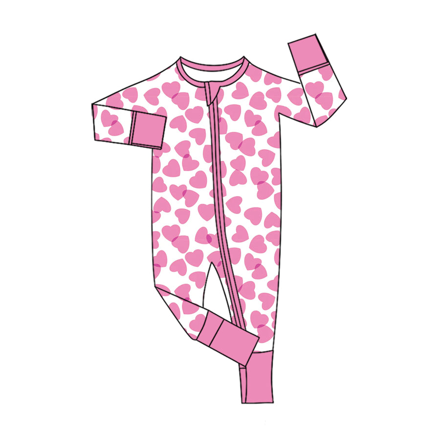 LR3296 love pink pocket Valentine's Day girl romper 202608 preorder