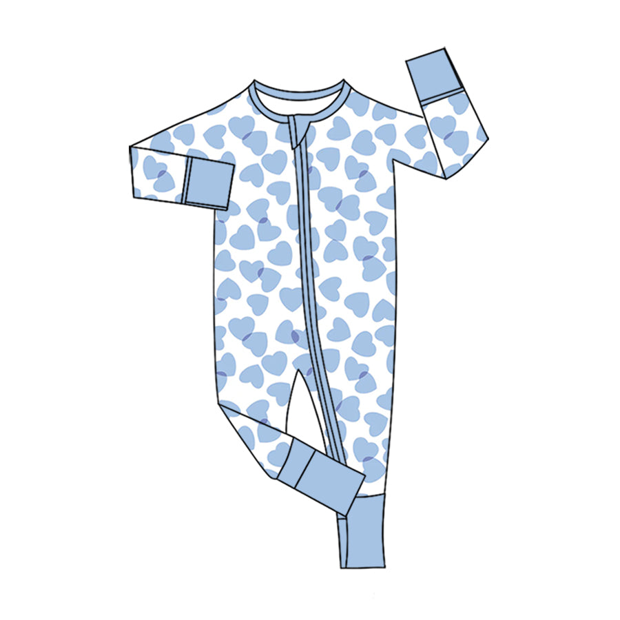 LR3297 love blue pocket Valentine's Day boy romper 202608 preorder