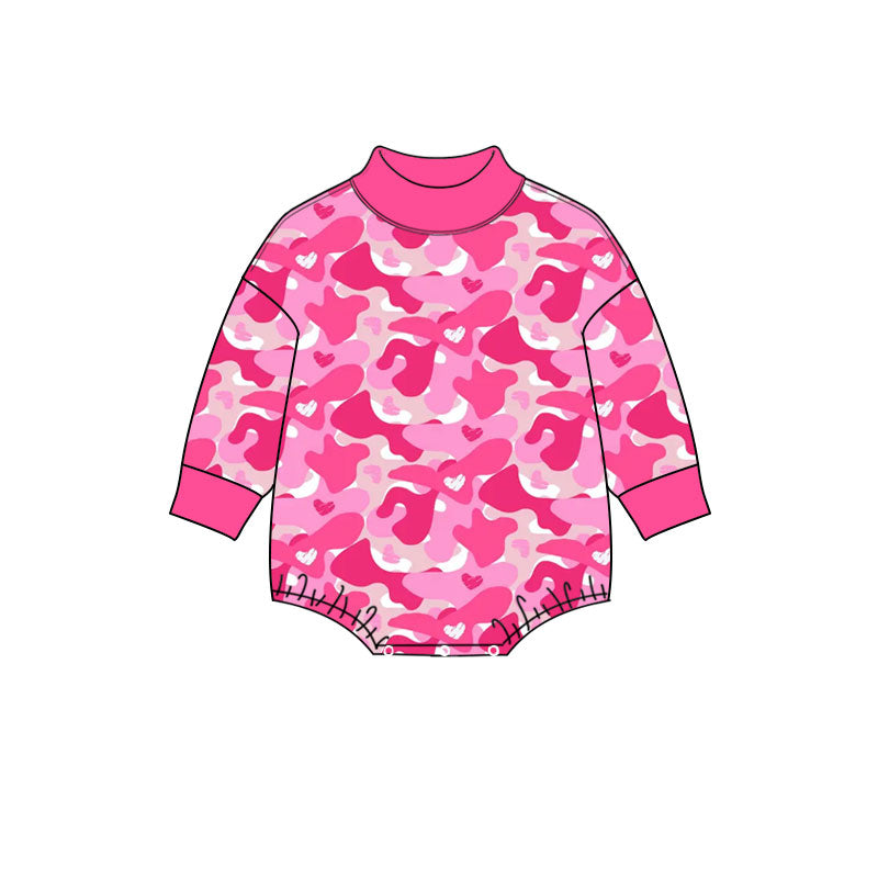preorder LR3331 PINK camo winter girl romper
