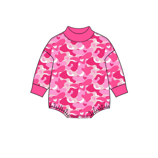 preorder LR3331 PINK camo winter girl romper