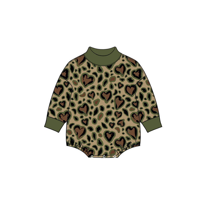 preorder LR3332 love PINK leopard winter girl romper