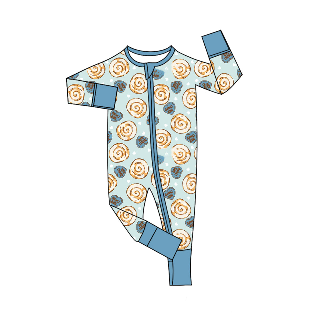 Preorder (moq 5) LR3403 Baby Girl Clothes Floral Camo Mixed Print Long Sleeve Zipper Footed Jumpsuit
