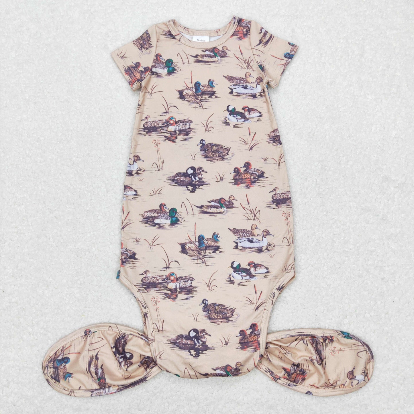 NB0034 RTS baby born gown duck western romper RTS