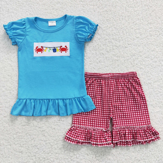GSSO0274 short sleeve shorts beach crawfish summer girl outfit preorder 20230520