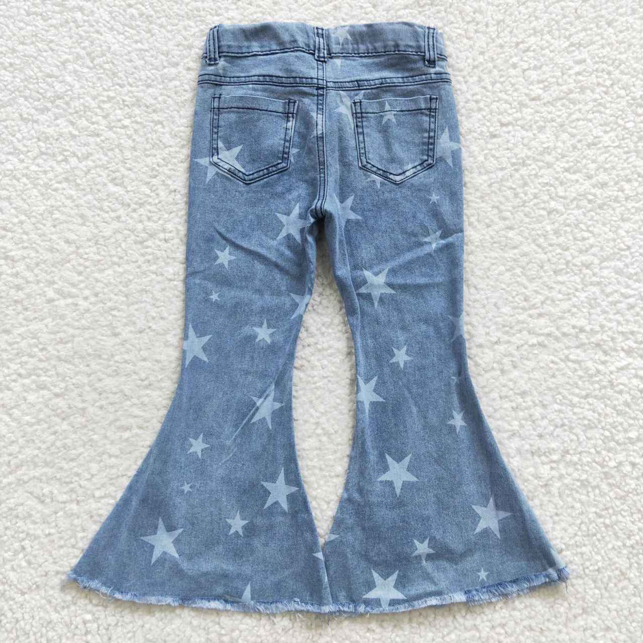 P0108 USA blue star bell kids girl denim jeans 20230515 RTS