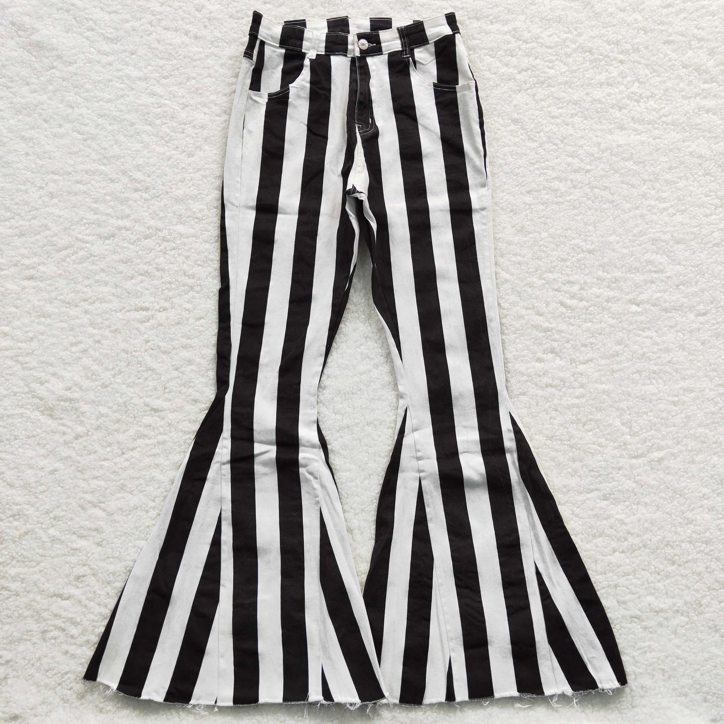 adult P0121 White and black stripe mama clothes denim jeans 20230523 RTS