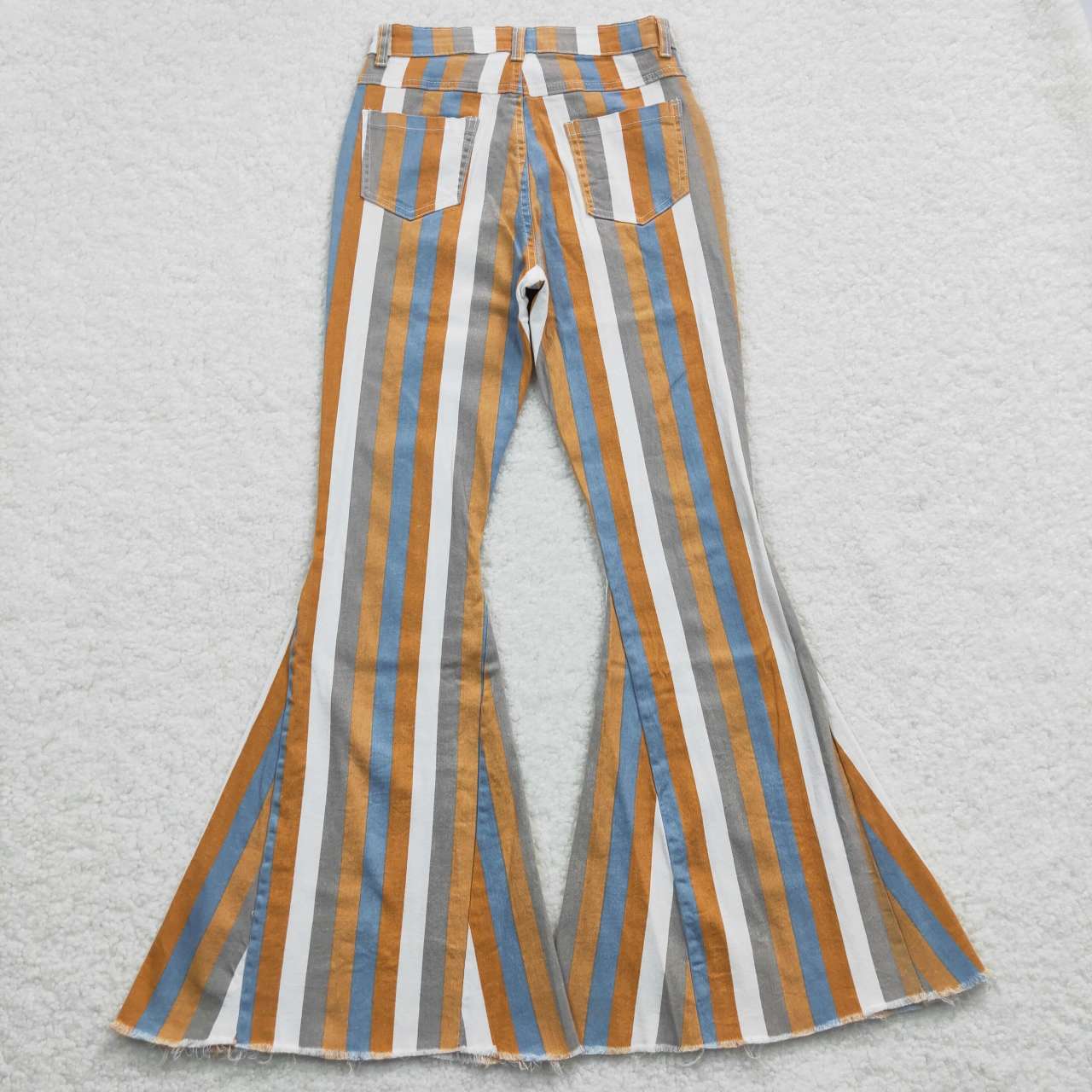 P0153 Adult mama clothes stripe brown blue denim jeans 20230701 RTS